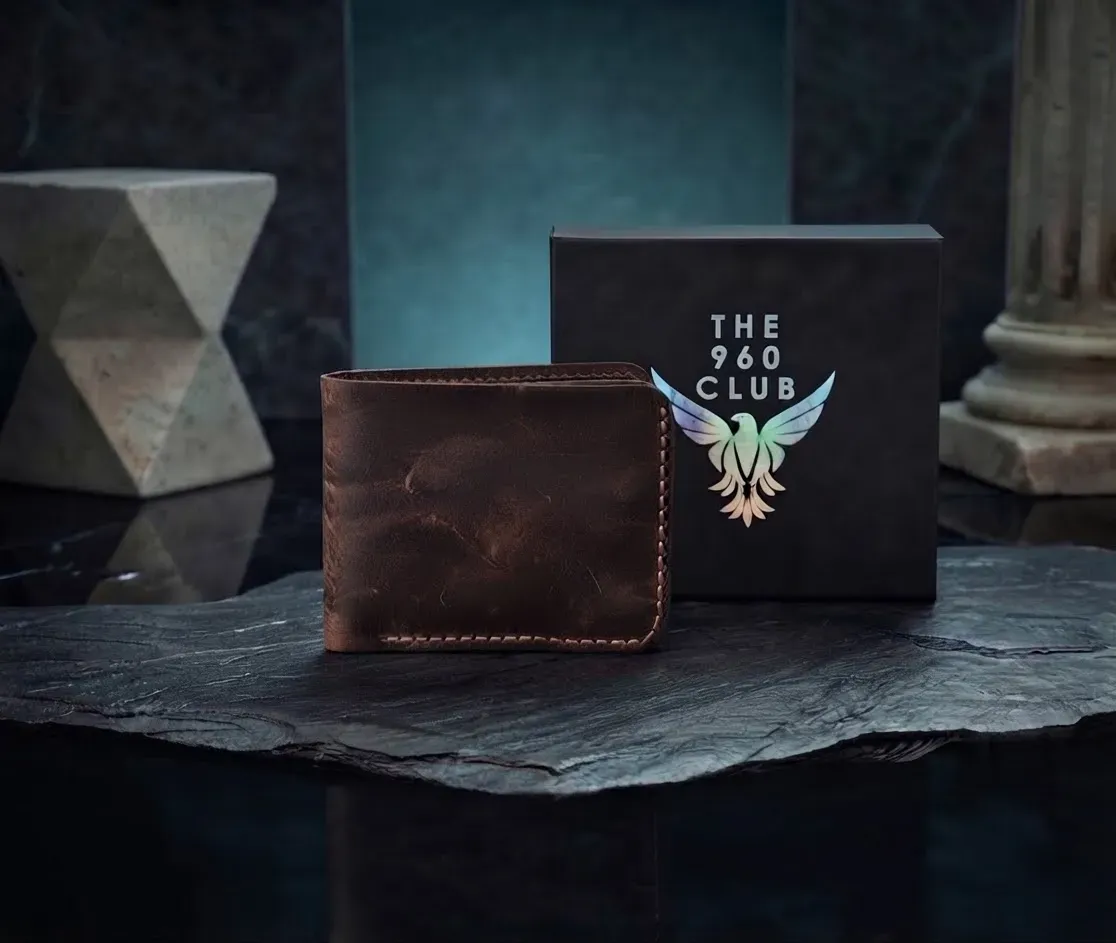 Handmade Buffalo Leather Wallet (Dark Brown)