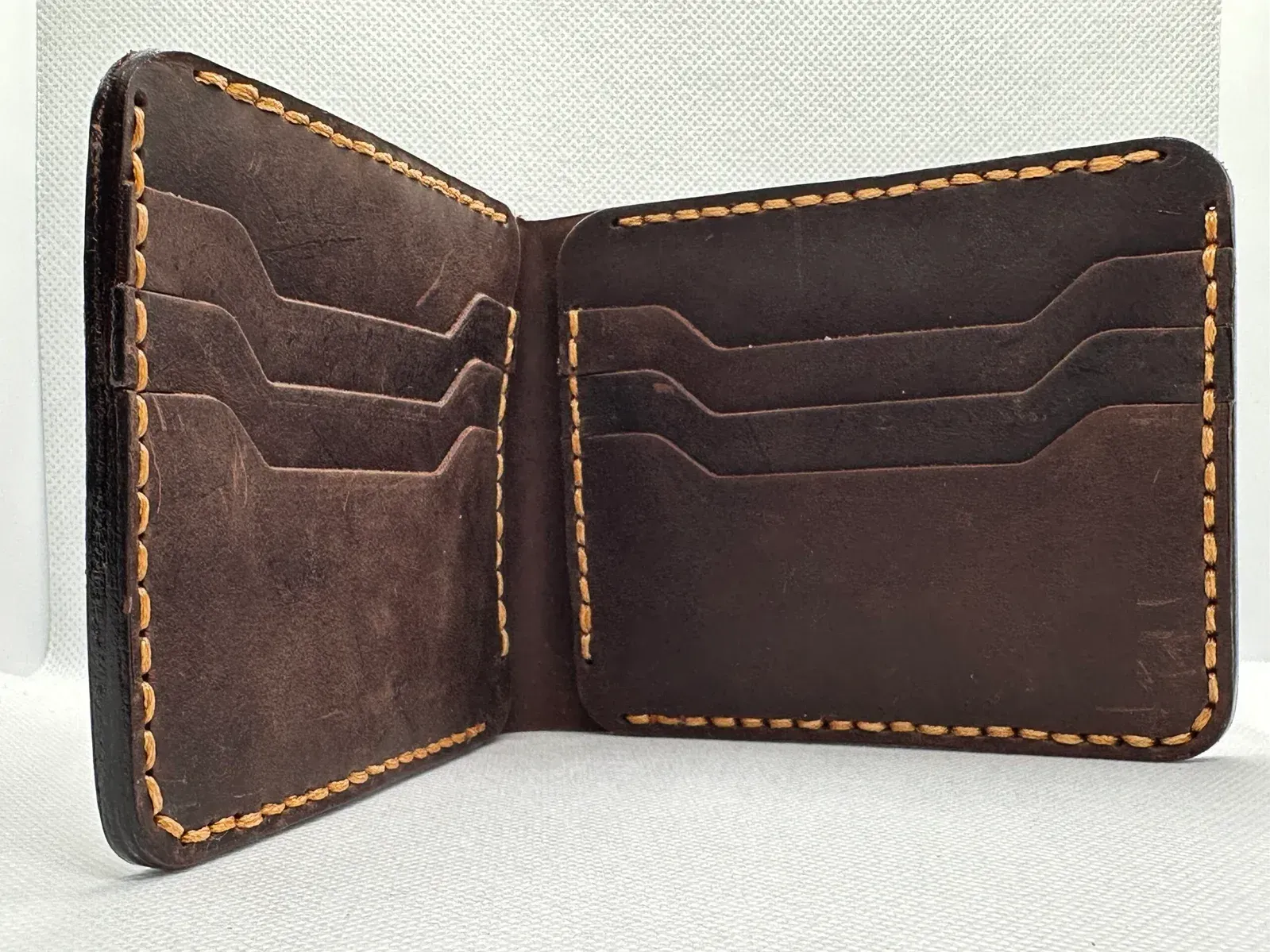 Handmade Buffalo Leather Wallet (Dark Brown)