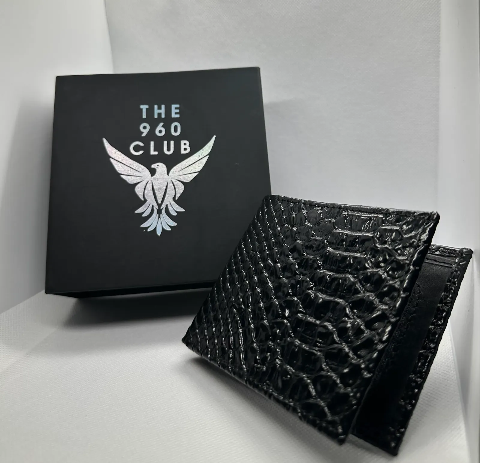 Premium Crocodile Leather Wallet (Black)