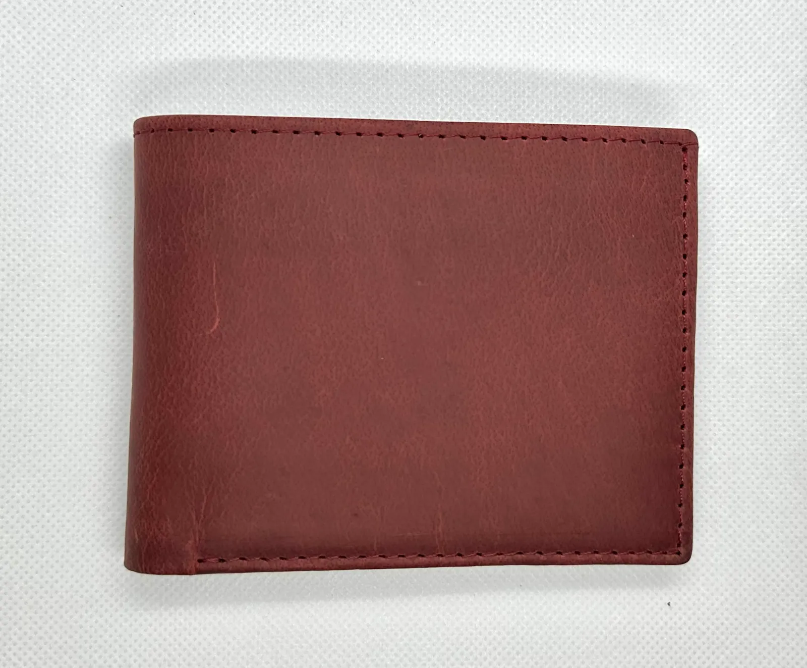 Premium Cowhide Leather Wallet (Rust Red Color)