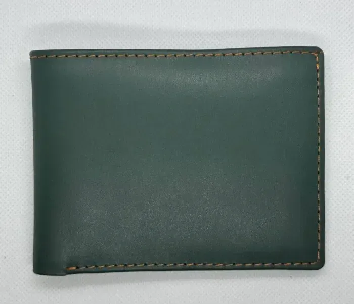 Cowhide Slim Leather Wallet (Hunter Green color 