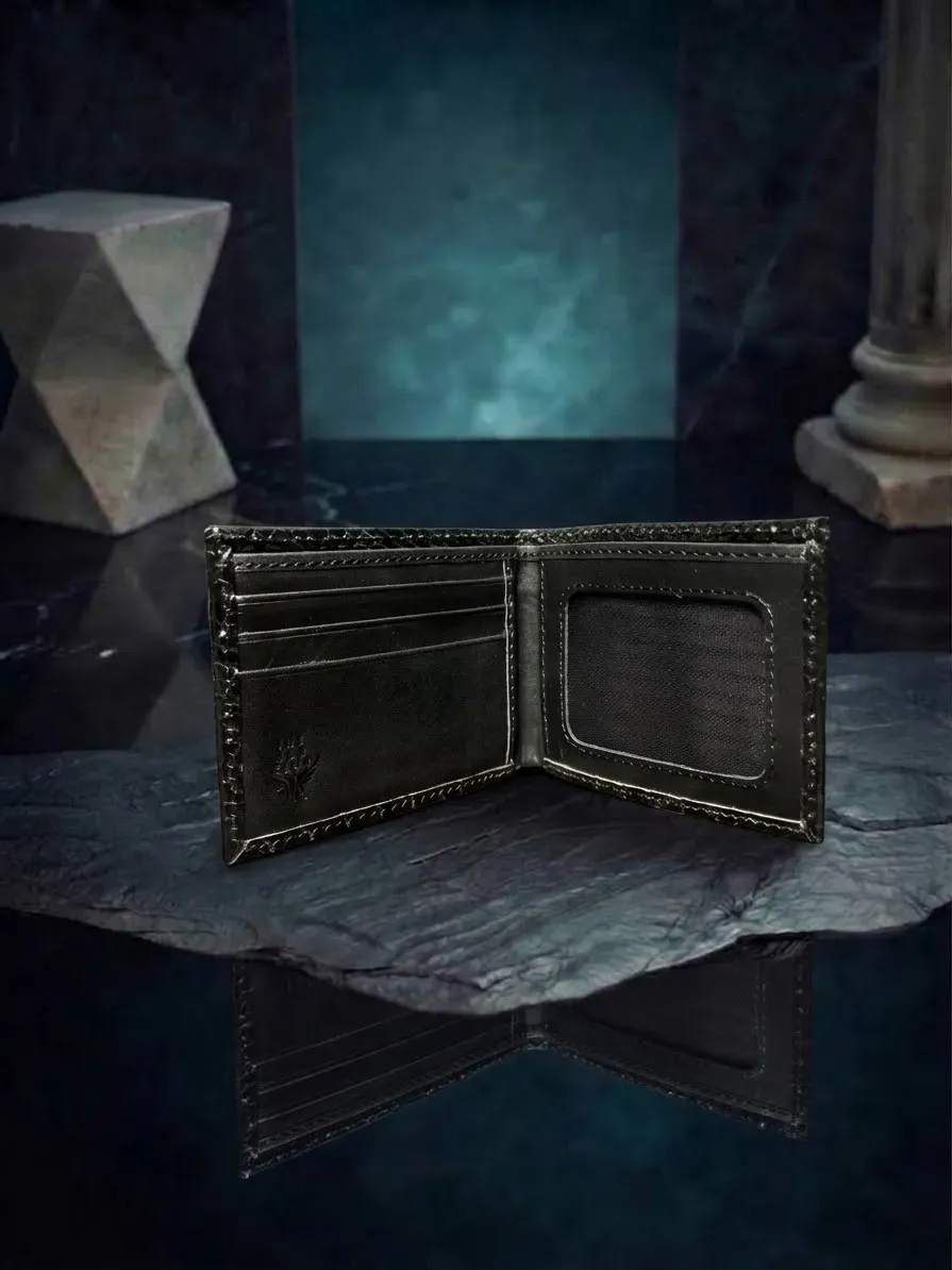 Premium Crocodile Leather Wallet (Black)