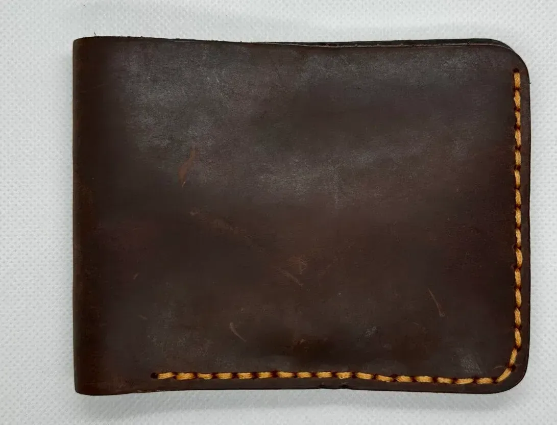 Handmade Buffalo Leather Wallet (Dark Brown)