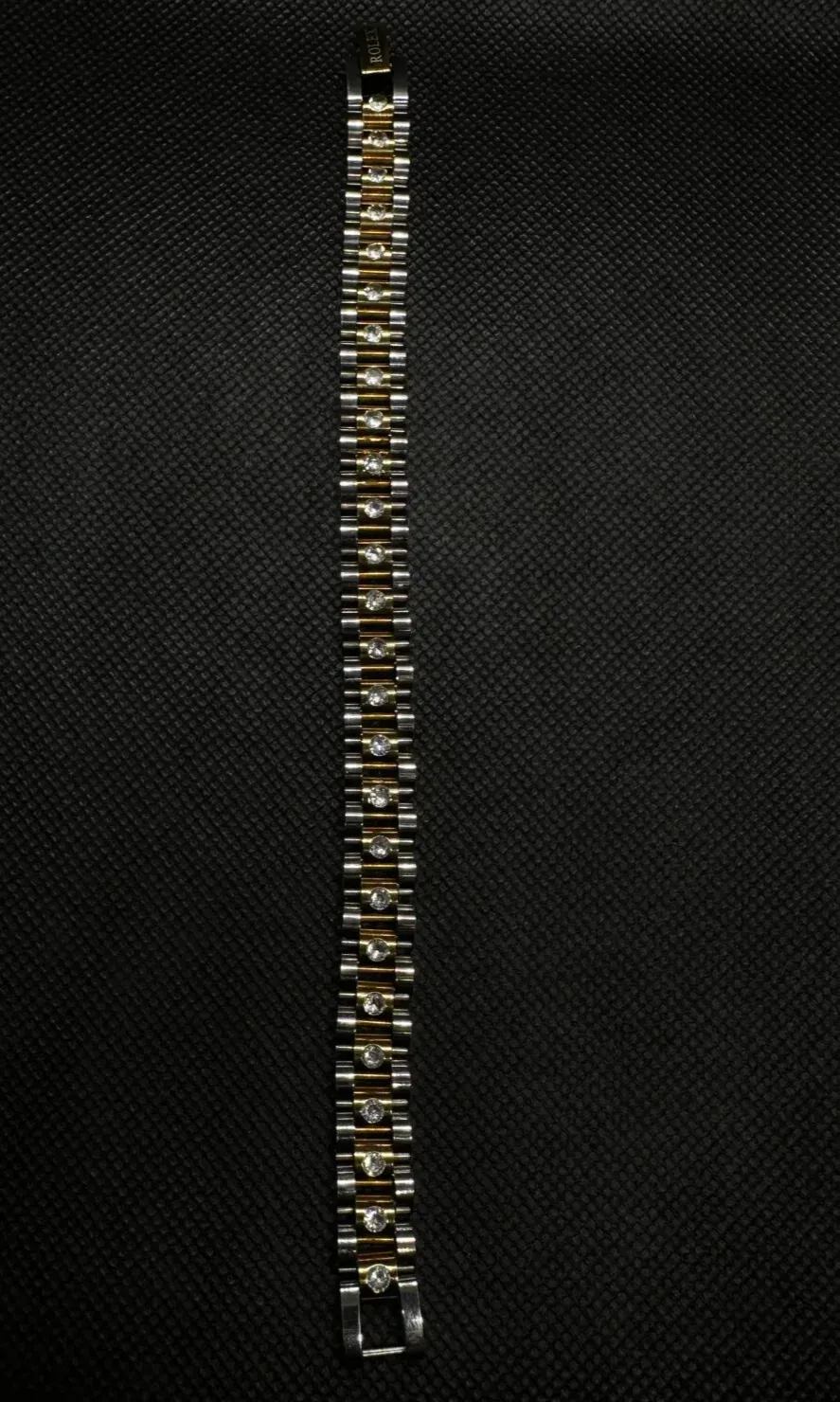 Stainless Steel Silver and Golden Wristband Bracelet