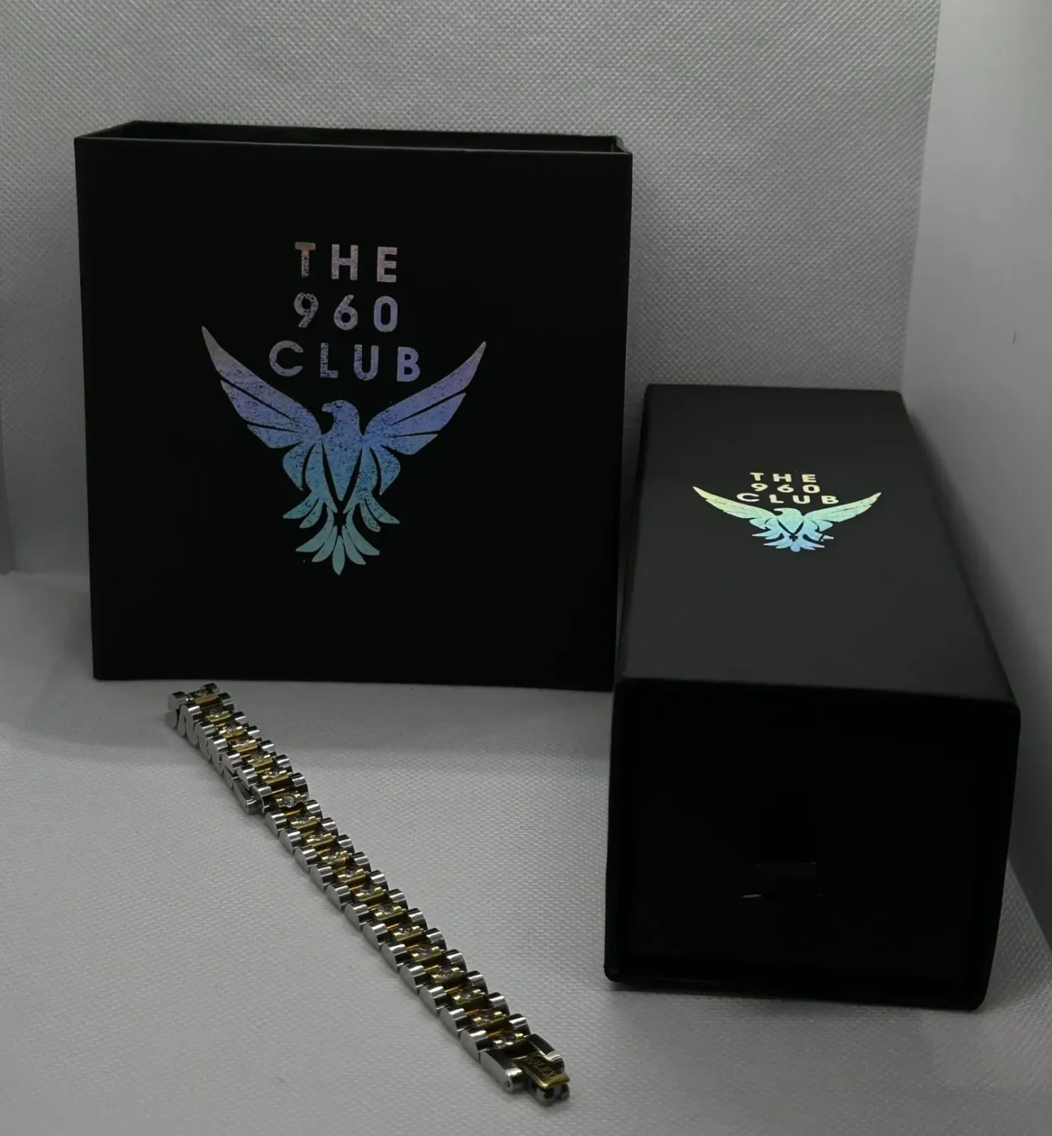 Stainless Steel Silver and Golden Wristband Bracelet