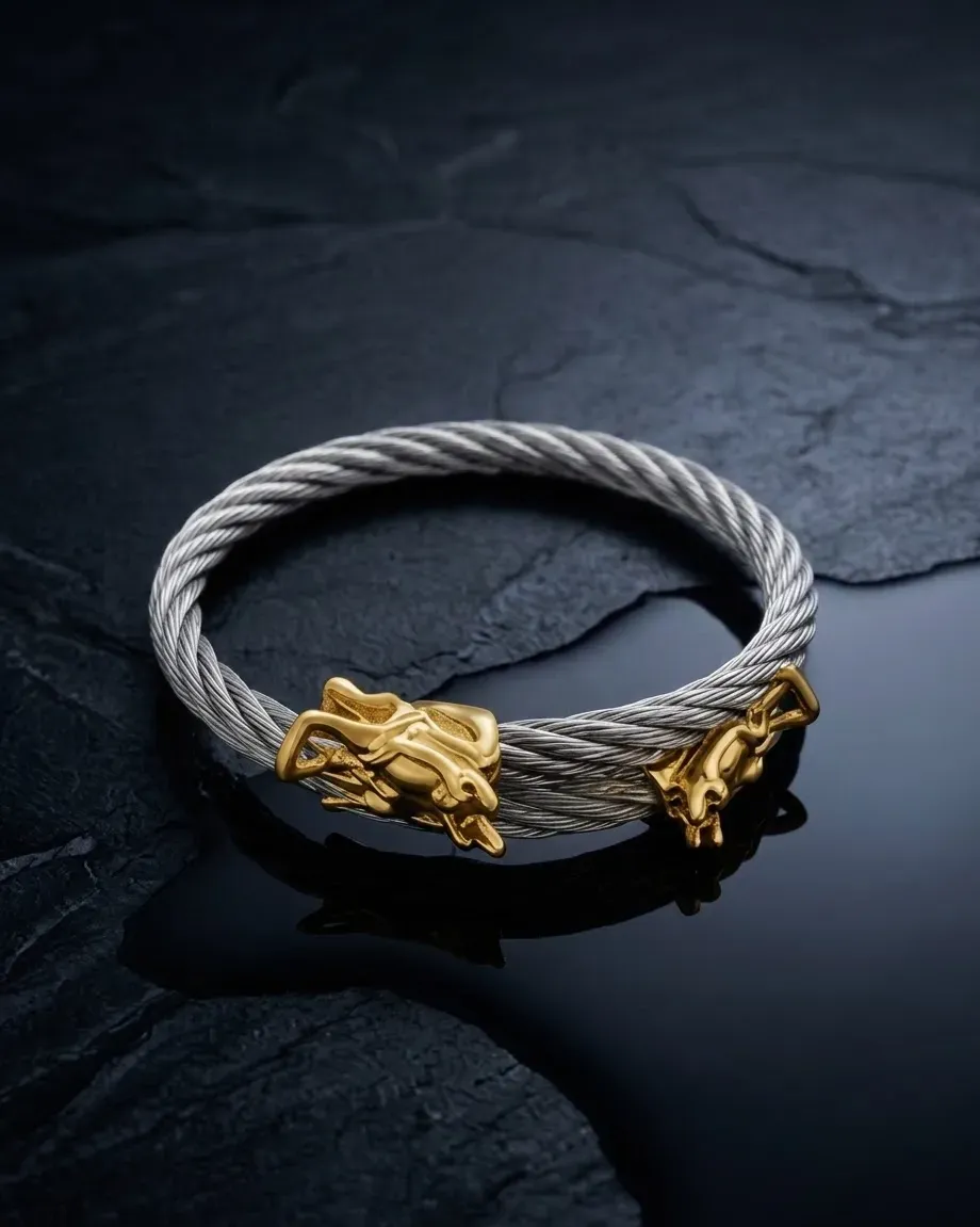 Dragon Headcuff Bracelet (silver and golden mix)