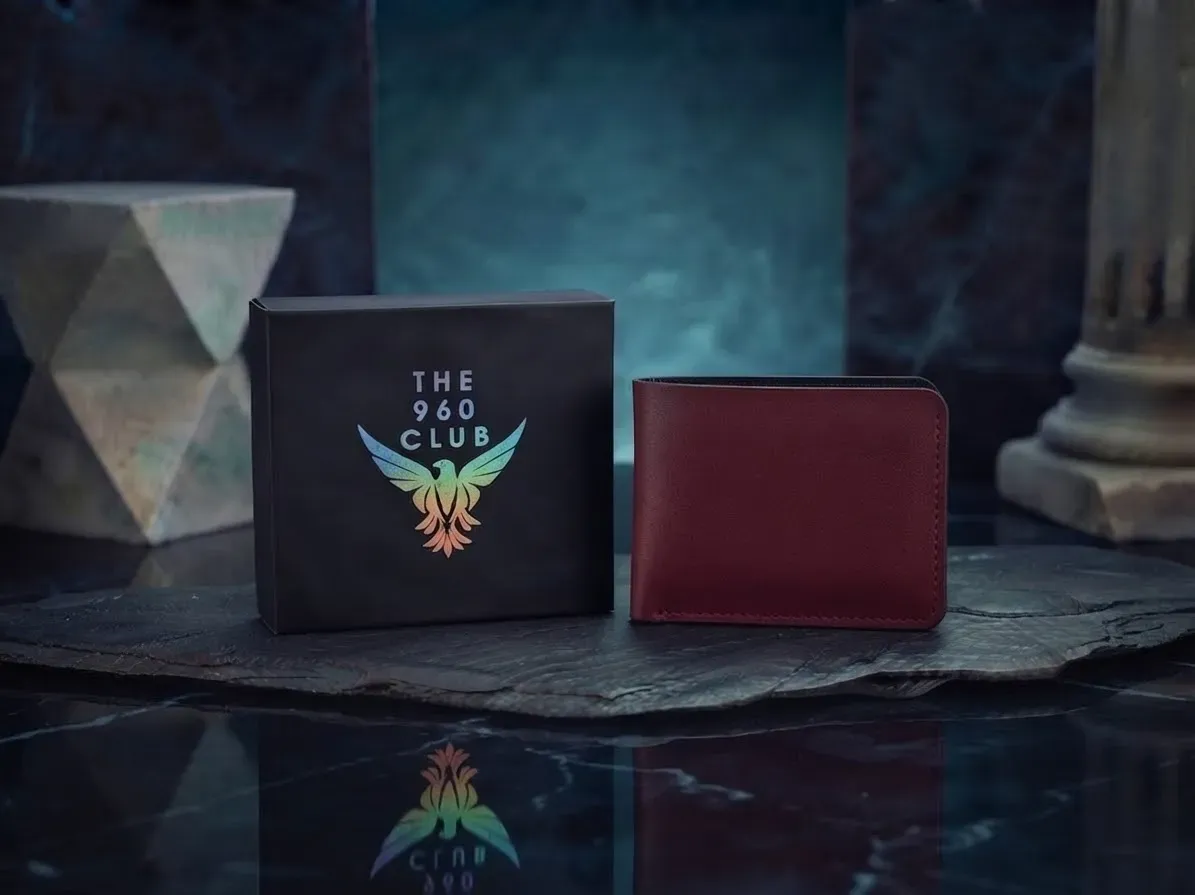 Premium Flate Grain Leather Wallet (Rust Red )