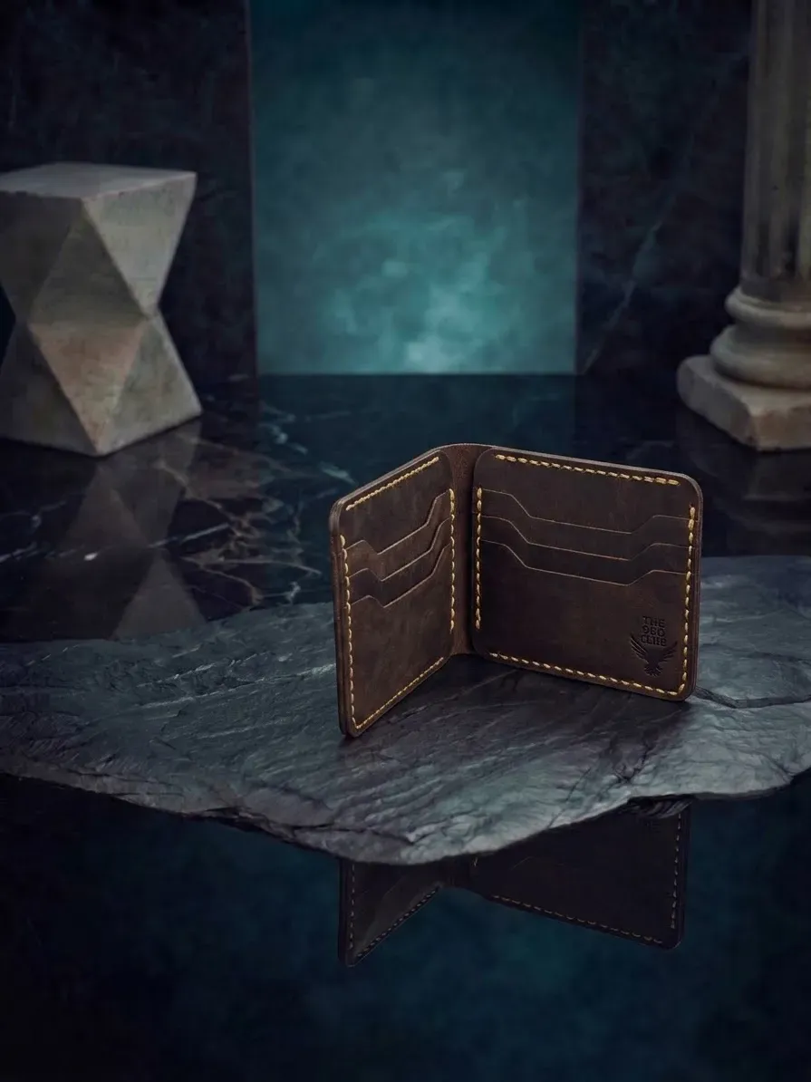 Handmade Buffalo Leather Wallet (Dark Brown)