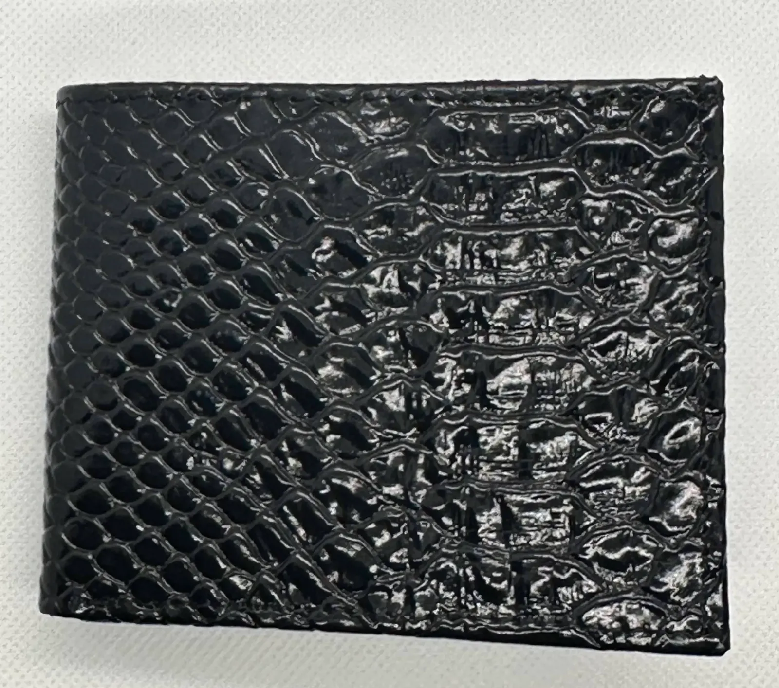 Premium Crocodile Leather Wallet (Black)